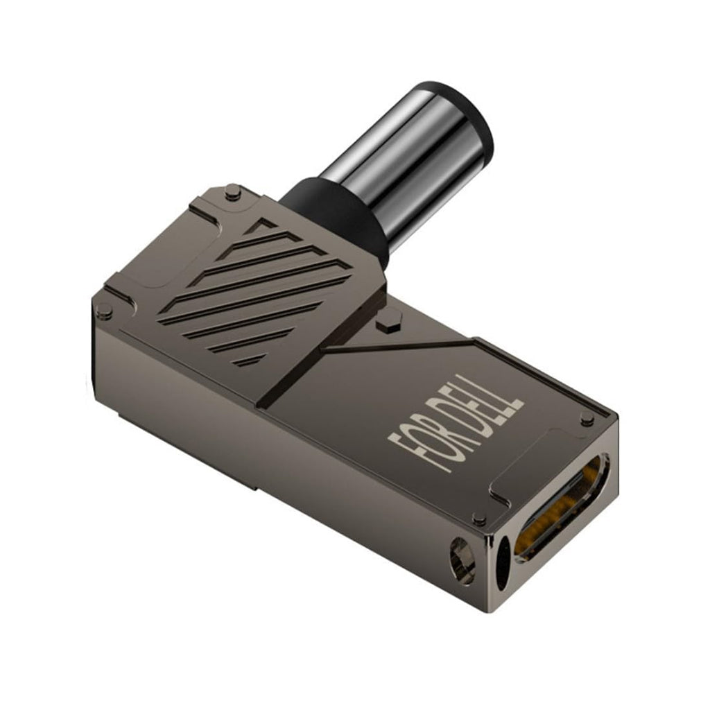 TECPHILE USB-C to DC adapter for Dell laptops with 100W PD input, labeled 'FOR DELL' and designed for efficient power delivery.