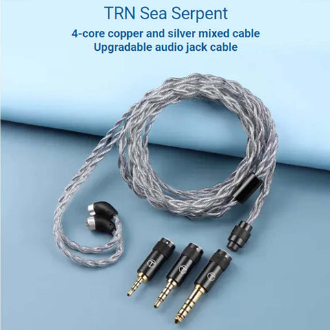 TRN Sea Serpent 4 Core Copper & Silver Mixed Upgrade Cable modular plug