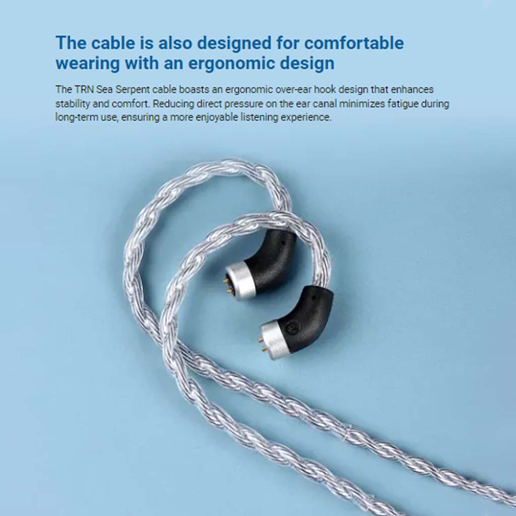 TRN Sea Serpent 4 Core Copper & Silver Mixed Upgrade Cable 2 pin connector