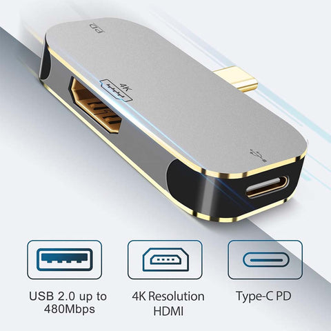 TECPHILE – PD100W Type-C TO HDMI Multiport Docking Station - 0