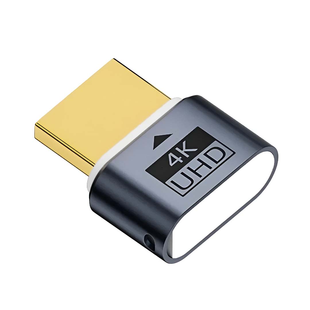TECPHILE 4K HDMI Headless Display Virtual Dummy Plug with gold-plated connector for high-resolution headless setups and GPU optimization.