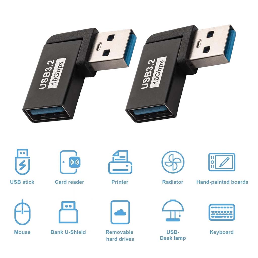 TECPHILE USB 3.2 OTG Adapter compatible with mouse, printer, USB lamp, and more, offering universal connectivity and 10Gbps speed.