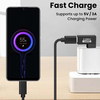 TECPHILE USB 3.2 OTG Adapter supports 5V/3A fast charging, ideal for smartphones and USB-C devices with high-speed power delivery.
