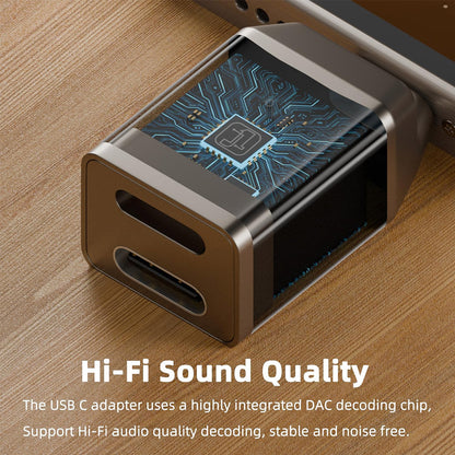 TECPHILE- 2-in-1 Type-C to Lightning Headphone Adapter with 45W Fast Charging