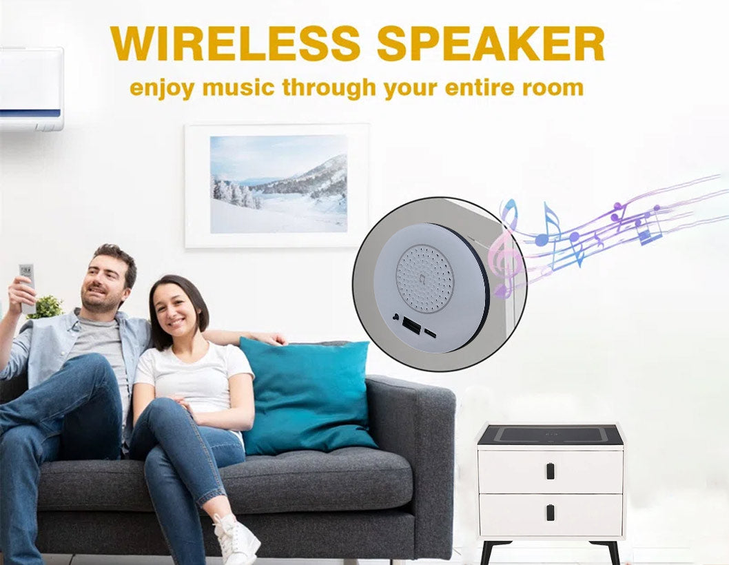TECPHILE - Smart Side Table with Wireless Charging Station (Nightstand)