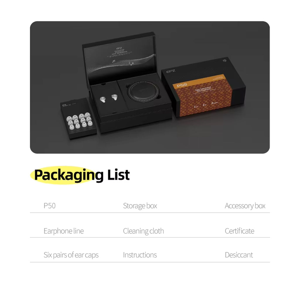 The EPZ P50 Hybrid IEM Package List