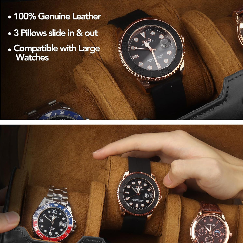 WC05 Watch Box Holder Organizer Case with 3 Slot