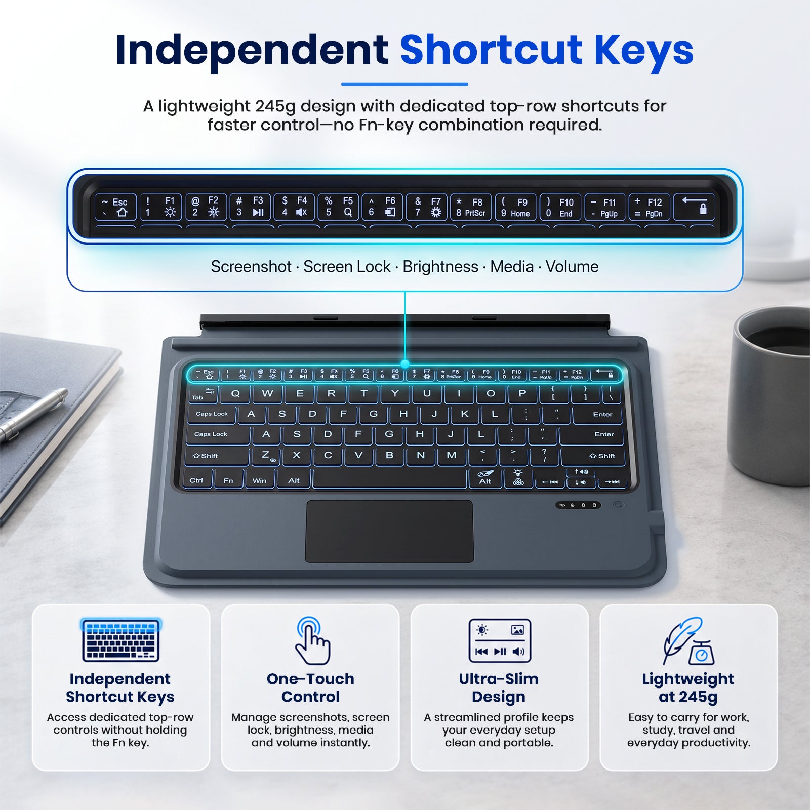 Wireless Microsoft Surface Go Keyboard for G0 4, Go 3, Go 2, Go