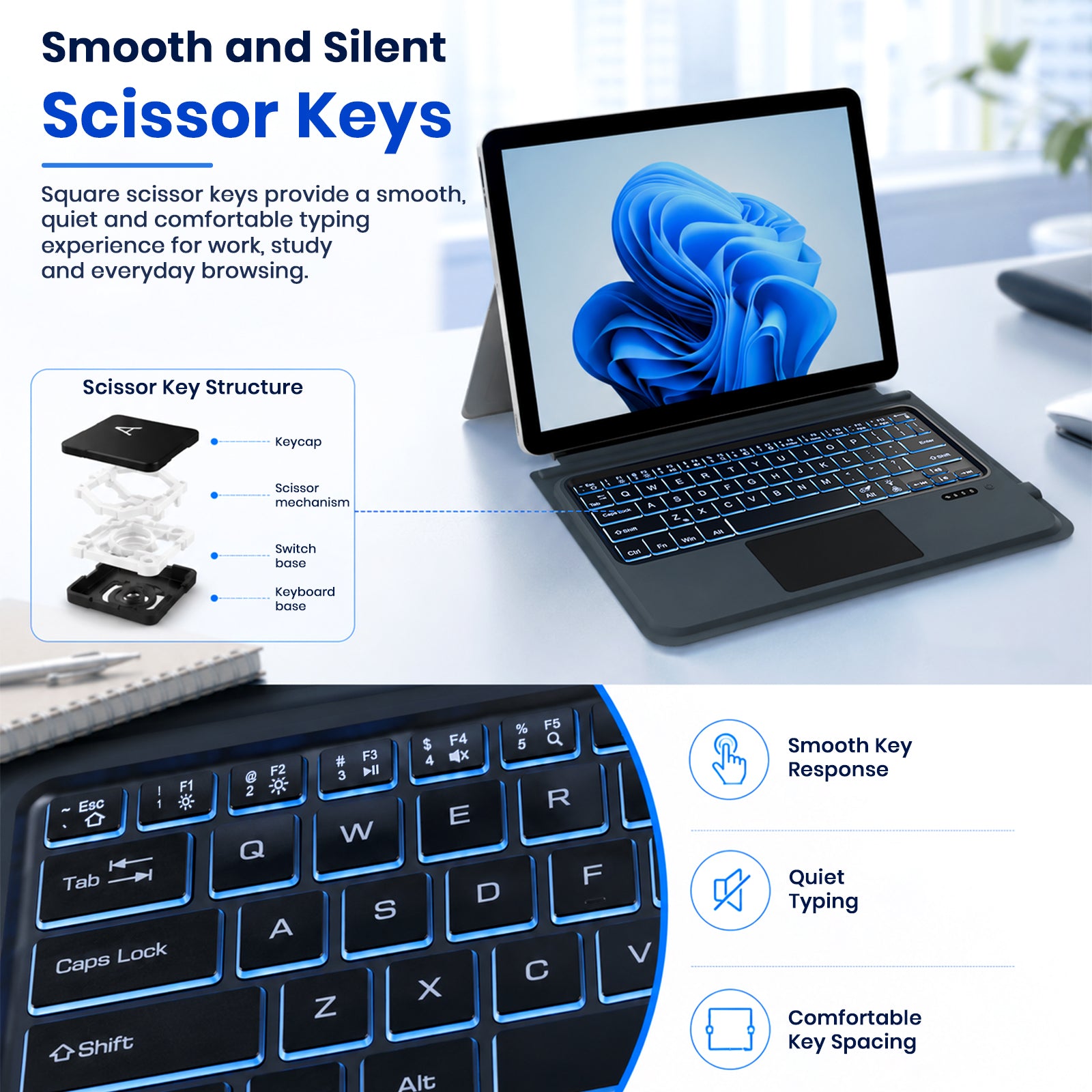 Wireless Microsoft Surface Go Keyboard for G0 4, Go 3, Go 2, Go