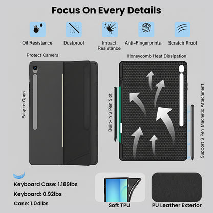 X620 Keyboard Case for Samsung Galaxy Tab S10 FE+ 13.1”