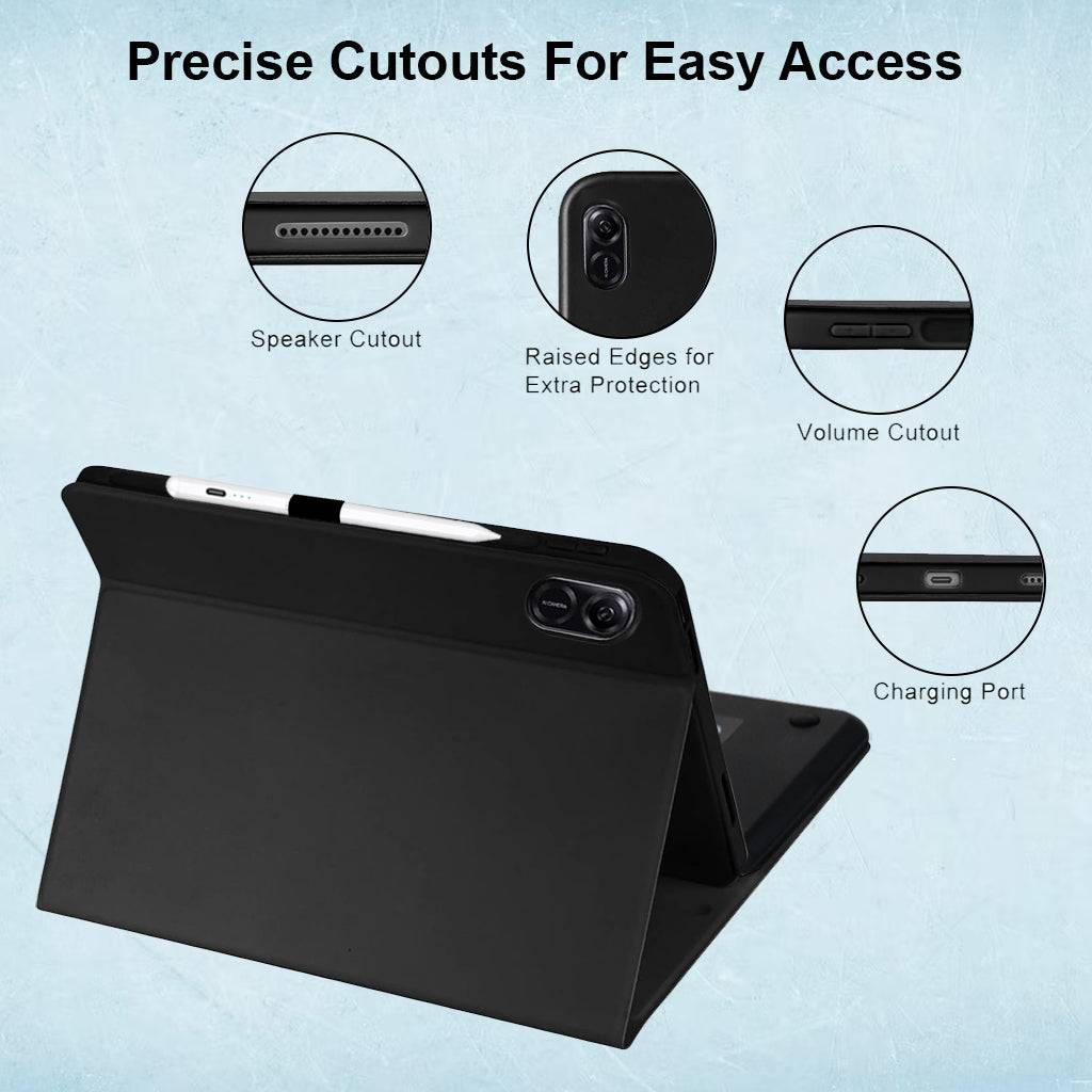 TECPHILE RY812 case features precise cutouts for speakers, volume, charging port, and camera with raised edges for protection.