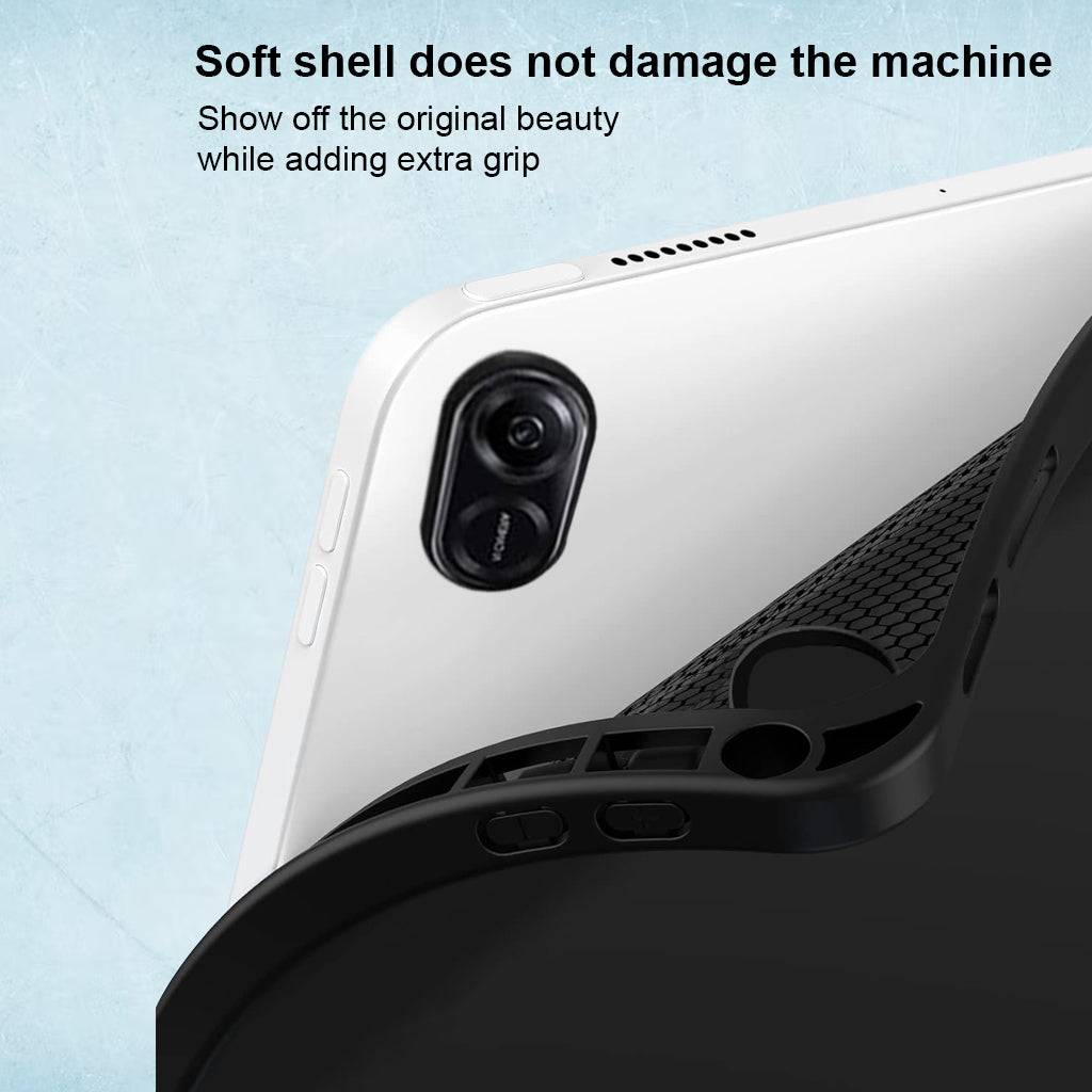 Soft shell of TECPHILE RY812 keyboard case protects Honor Pad 8 while maintaining grip and showcasing the tablet’s original design.
