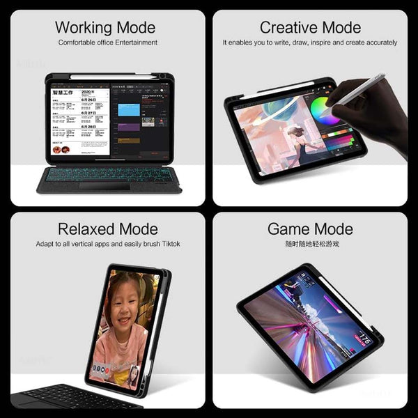 YJ-M711 Keyboard Case for Huawei MatePad 10.95” with Kickstand - 8