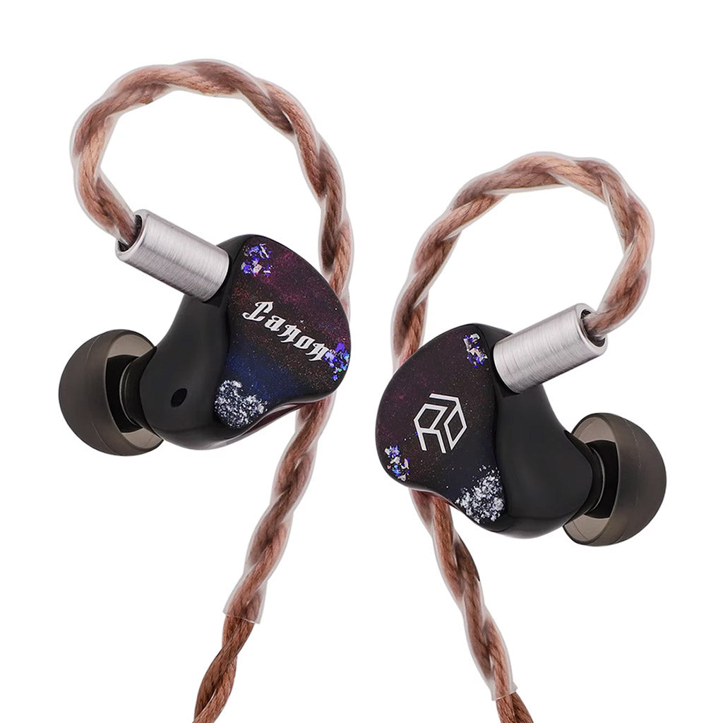 Yanyin Canon II Five Drivers Hybrid In Ear Monitor with braided cable and ergonomic design for high-fidelity audio performance.