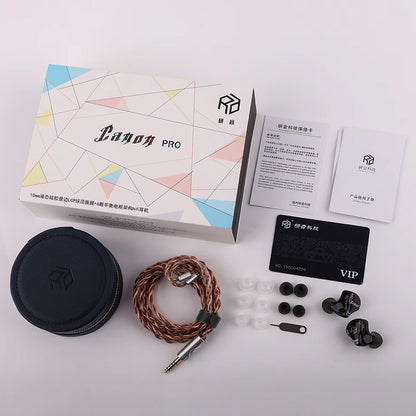 Complete Yanyin Canon II Hybrid In Ear Monitor package including IEMs, braided cable, carry case, ear tips, and user manual.