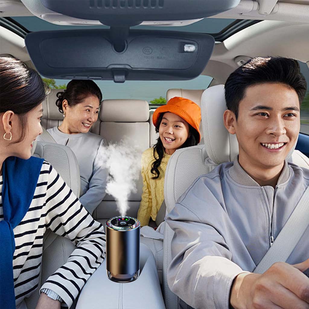Z11-B Car Air Freshener Diffuser in use inside a family car, providing a pleasant and fresh atmosphere for passengers.
