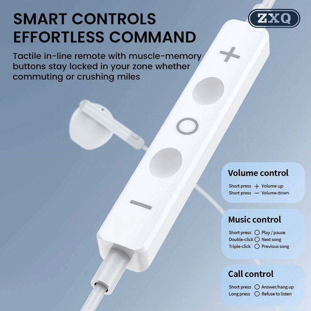 ZXQ - A13 Versatile Wired Earphone with Smart Controls