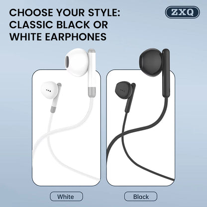 ZXQ - A13 Versatile Wired Earphone are Available in Classic Black and White Color Options
