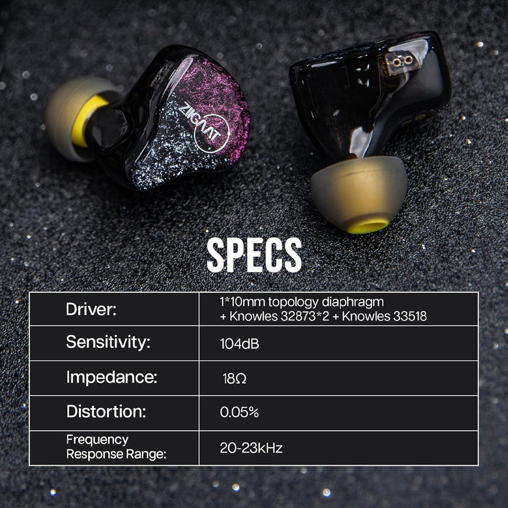 ZiiGaat Odyssey High Performance Hybrid IEM Specifications