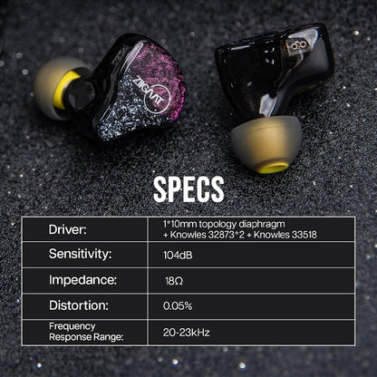 ZiiGaat Odyssey High Performance Hybrid IEM Specifications