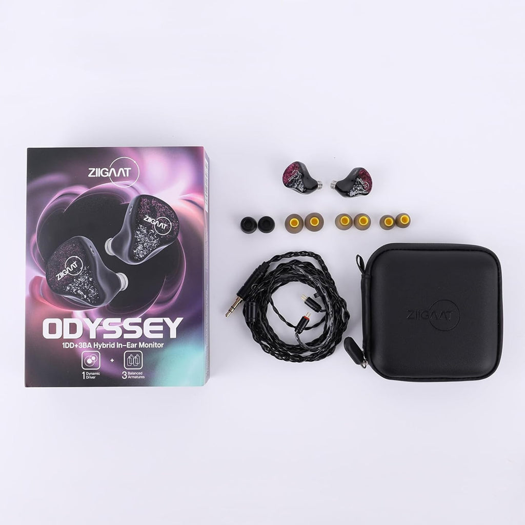 ZiiGaat Odyssey High-Performance Hybrid IEM Package Content 
