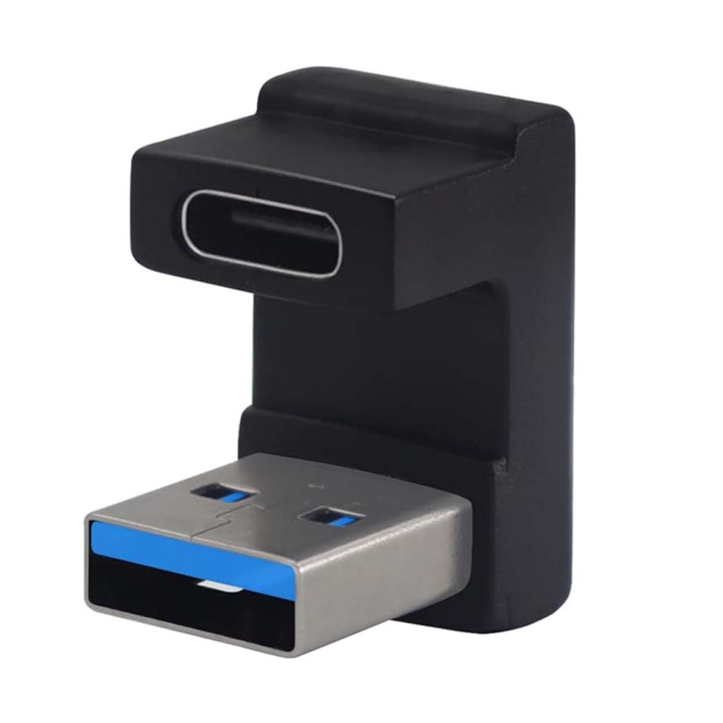 TECPHILE U-Shaped Type-C 3.1 Female to USB-A Male Adapter with compact right-angle design for efficient data transfer and charging.