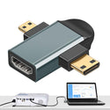 TECPHILE-  2-in-1 HD Mini HDMI/Micro HDMI to HDMI Female Adapter - 8