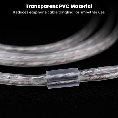 Transparent PVC coating on AUDIOCULAR - RC1 Silver-Plated Cable reduces tangling, ensuring smooth and flexible usage for KZ IEMs.