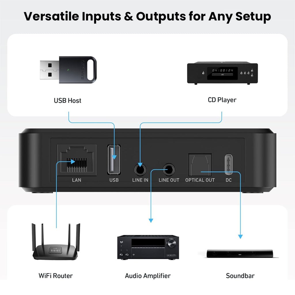 Arylic - LP10 Wireless Music Streamer with AirPlay 2, Multiroom Stereo