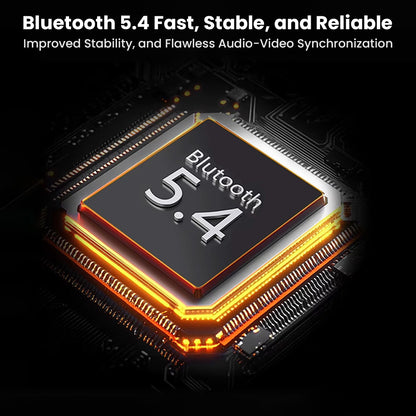 Bluetooth 5.4 chip illustration emphasizing fast, stable, and reliable connectivity in KZ Sora V5.4 TWS Earbuds for seamless audio.