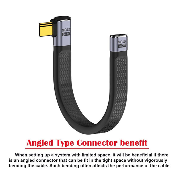 TECPHILE - L shape Type-C male to Type-C Female FPC Cable - 3