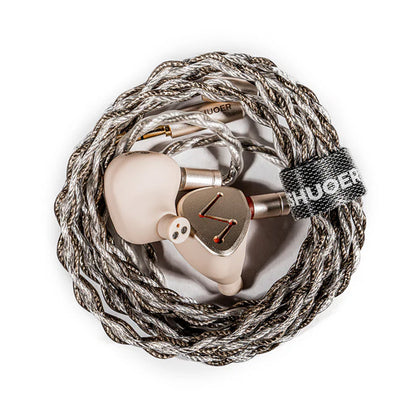 LETSHUOER DZ4 IEM coiled with braided cable, showcasing compact and portable design for audiophiles on the go.