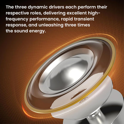 Detailed illustration of a dynamic driver in the DZ4 Hi-Fi IEM, highlighting high-frequency performance and transient response.