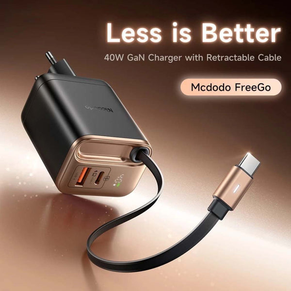 Mcdodo- 40W PD GaN Charger with Type-C Retractable Cable - 15