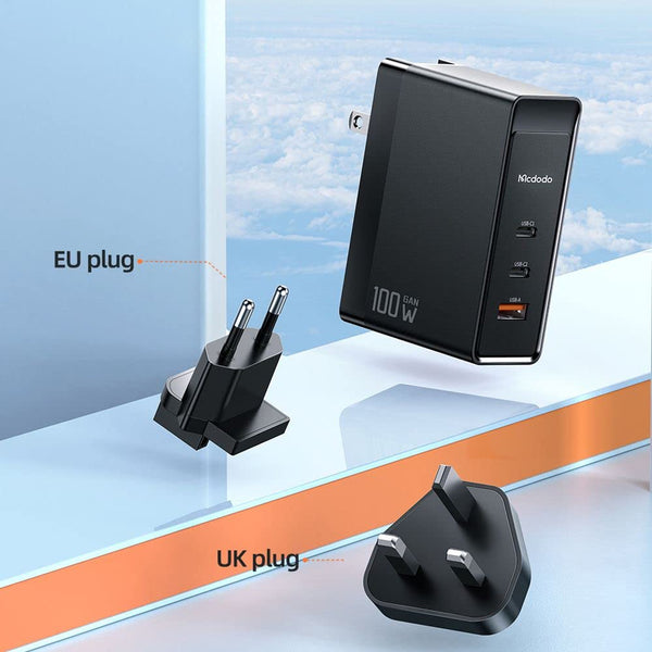 MCDODO- 100W Gan Charger with EU, UK plugs (CH-8101 Pro) - 5