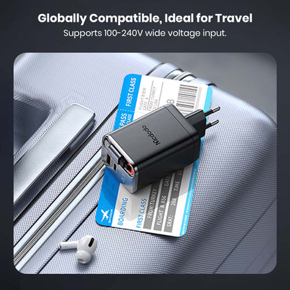 Mcdodo 67W GaN Charger supports 100–240V input, making it globally compatible and perfect for international travel.
