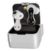 ND Pulsar TWS earbuds in white with open charging case, showcasing ergonomic design and transparent internal components.