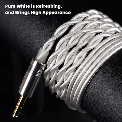 NICEHCK SnowCat Silver Plated-OCC Upgrade Cable for IEM white