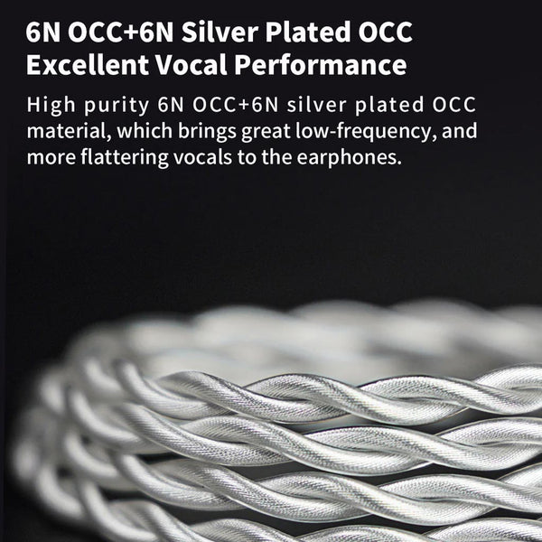 NICEHCK SnowCat Silver Plated OCC Upgrade Cable for IEM - 2