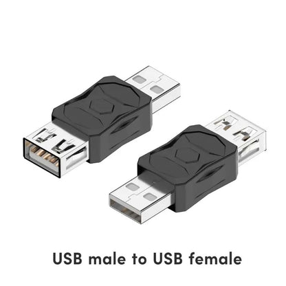 TECPHILE USB male to USB female adapter for extending USB connections, included in the 14-in-1 OTG converter set.