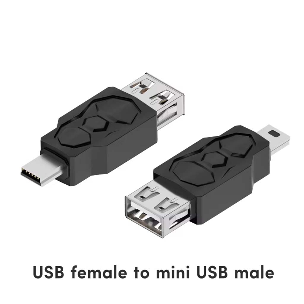 TECPHILE USB female to mini USB male adapter converter, part of the 14-in-1 set for flexible device connections.