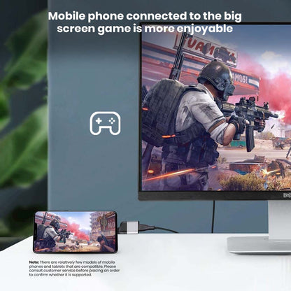 TECPHILE adapter connects mobile phones to monitors for enhanced gaming on a big screen, supporting high-resolution HDMI output.