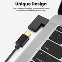 TECPHILE- 100W USB Type-C Male to Female 90° Right Angle Adapter - 9