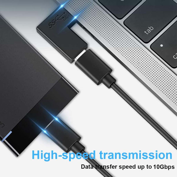 TECPHILE- 100W USB Type-C Male to Female 90° Right Angle Adapter - 11