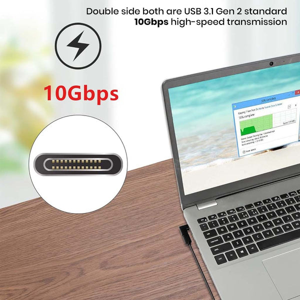 TECPHILE- 100W USB Type-C Male to Female 90° Right Angle Adapter - 6