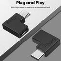 TECPHILE- 100W USB Type-C Male to Female 90° Right Angle Adapter - 8