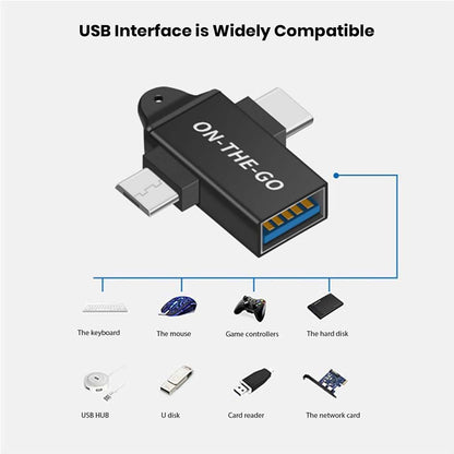 TECPHILE USB OTG adapter supports wide compatibility with USB hubs, keyboards, mice, game controllers, and storage devices.