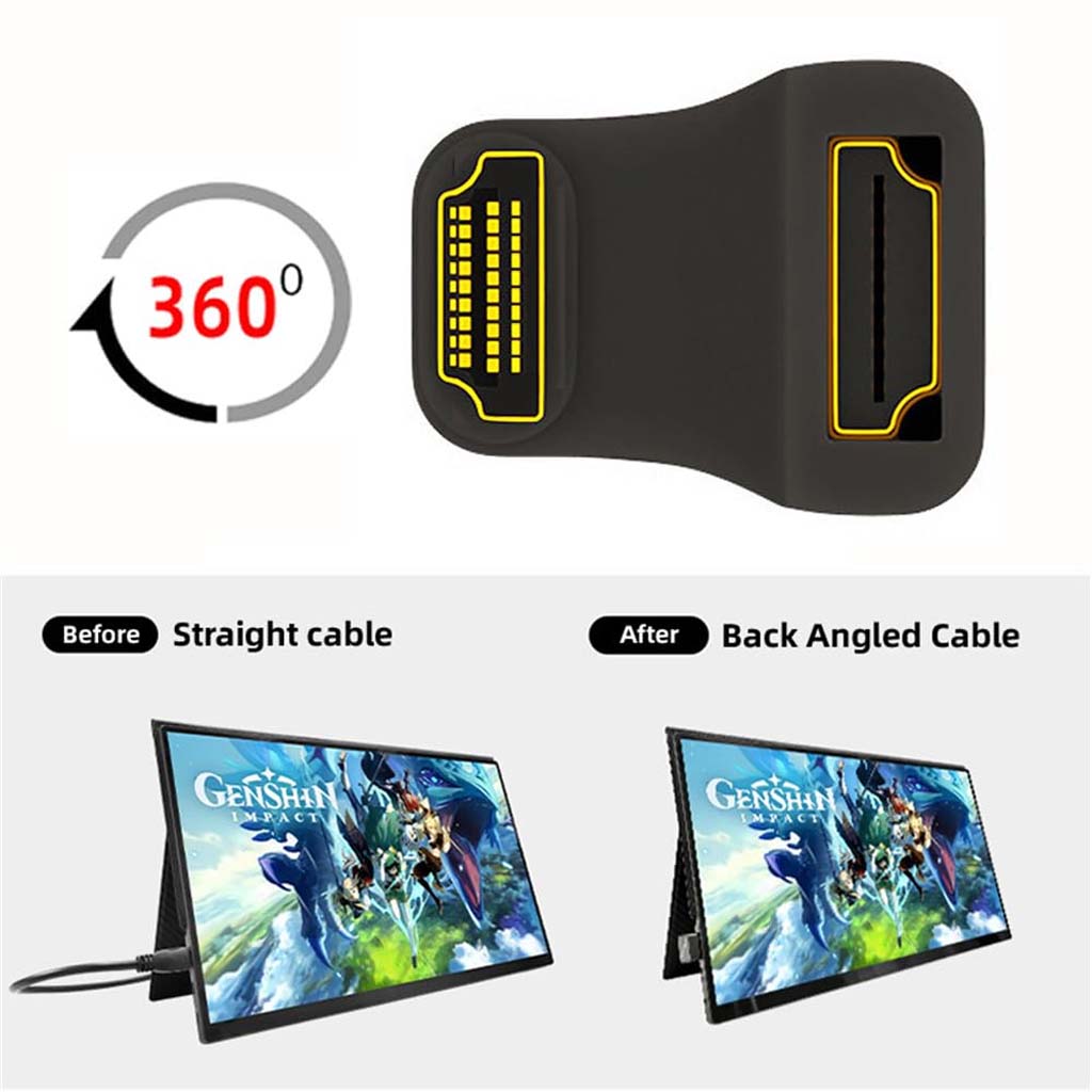 Tecphile CA124 Reverse A8k16 Adapter Black HDMI HDF 360 degree 