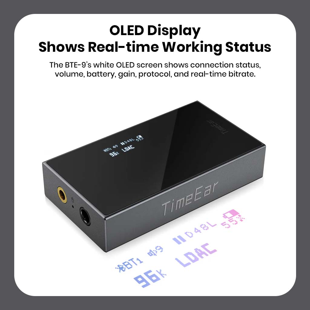 TimeEar- BTE 9 CS43198 DAC + Dual ESS9603 Amp Bluetooth DAC/Amp