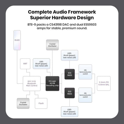 TimeEar- BTE 9 CS43198 DAC + Dual ESS9603 Amp Bluetooth DAC/Amp